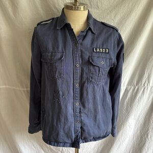 Rails Navy Button Down Shirt